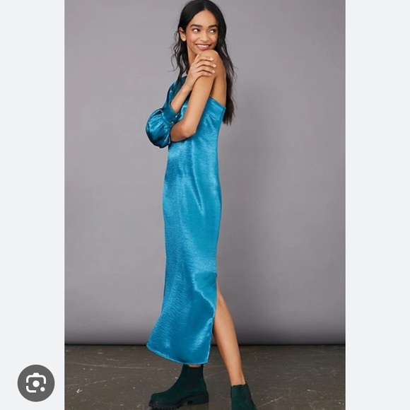 RIVIERA ONE-SHOULDER MAXI DRESS - Picture 1 of 14